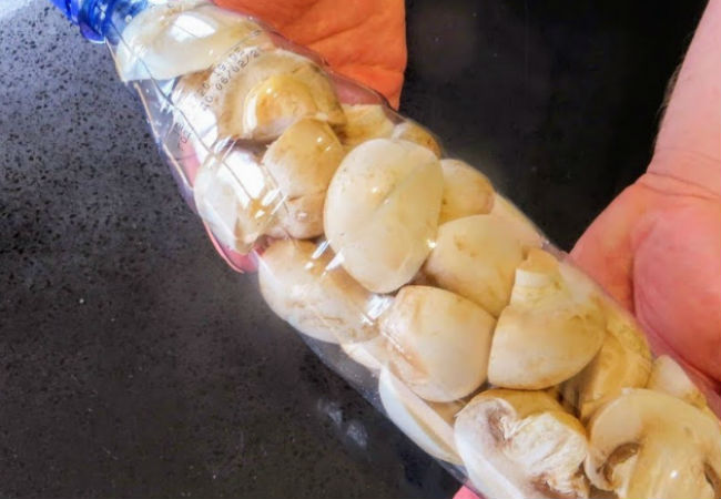 Кладем грибы в пластиковую бутылку: сделали колбасу из одного ингредиента