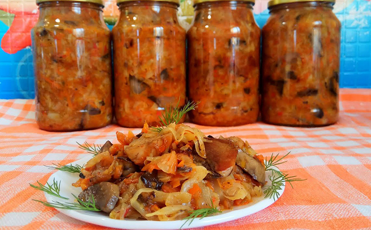 Грибная солянка с капустой и морковью. Превращаем маринованные грибы в зимний салат