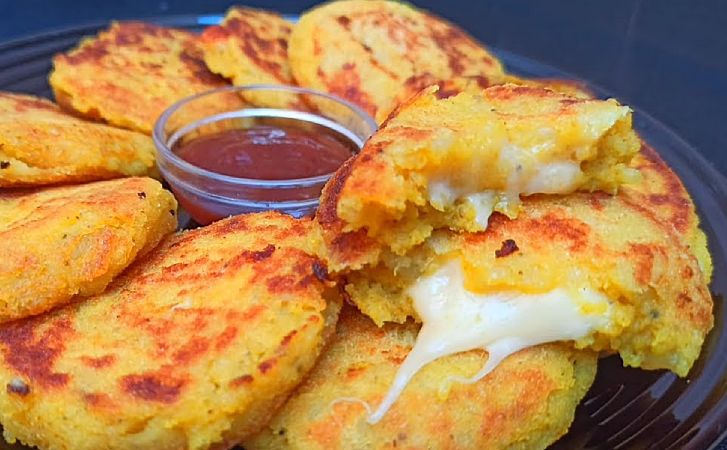 Добавили внутрь картофельных оладьев сыр. Стало вдвое вкуснее