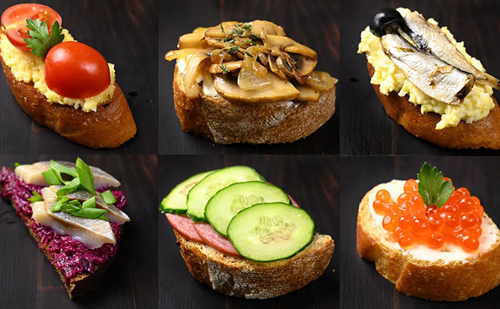 Идеи бутербродов на Новый год. 5 вкусов из самых разных продуктов