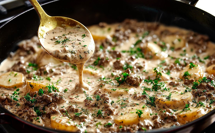 Простой фарш, но вкуснее блюда вы не пробовали. Тушим в бульоне с картофелем и сладким луком