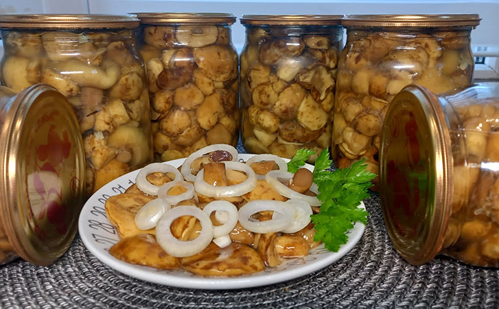 Маринованные грибы методом ферметнации. Получаются более хрустящими