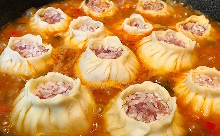 Открытые манты на сковороде. Пароварки не нужно, делать тоже просто