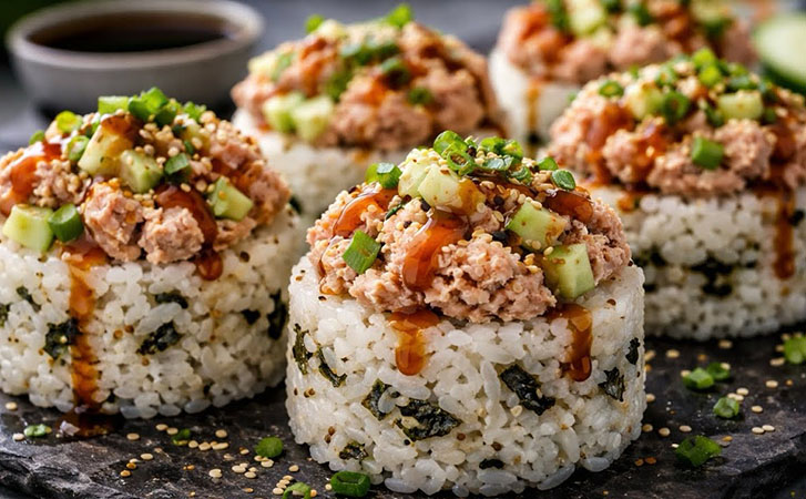 Смешайте банку тунца с рисом и забудете про роллы. На вид салат, но по вкусу суши